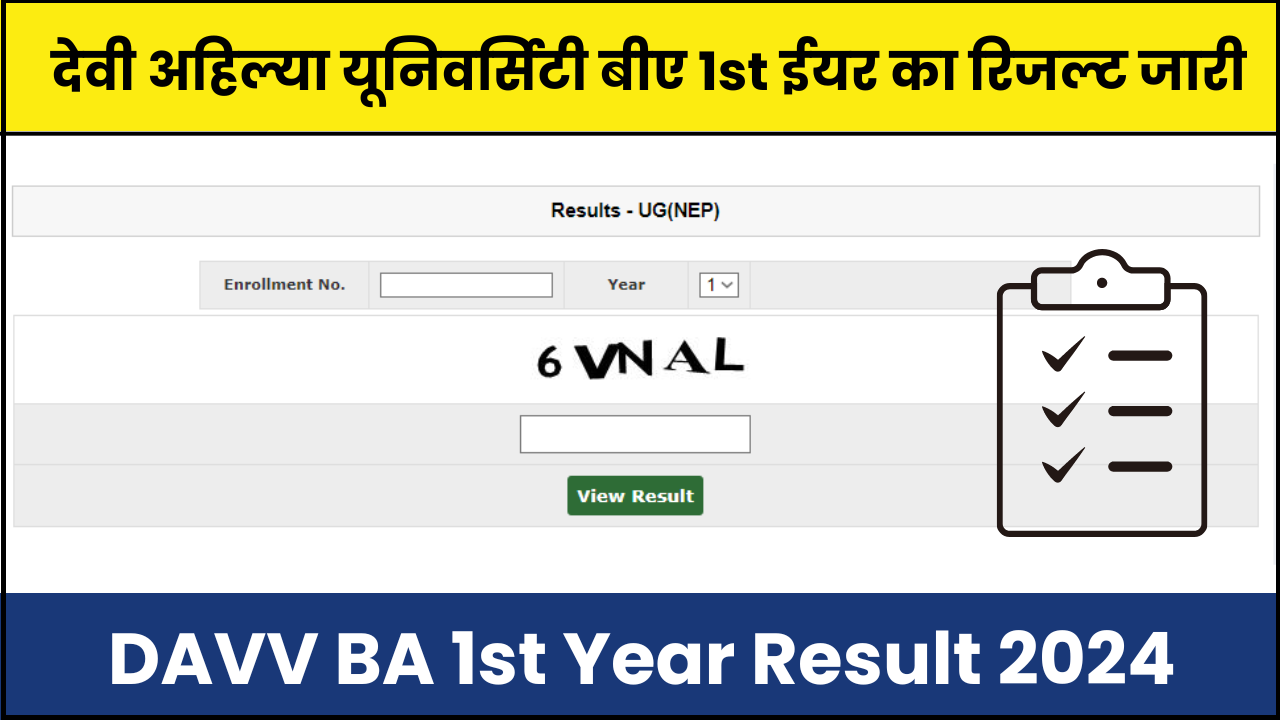 DAVV BA 1st Year Result 2024